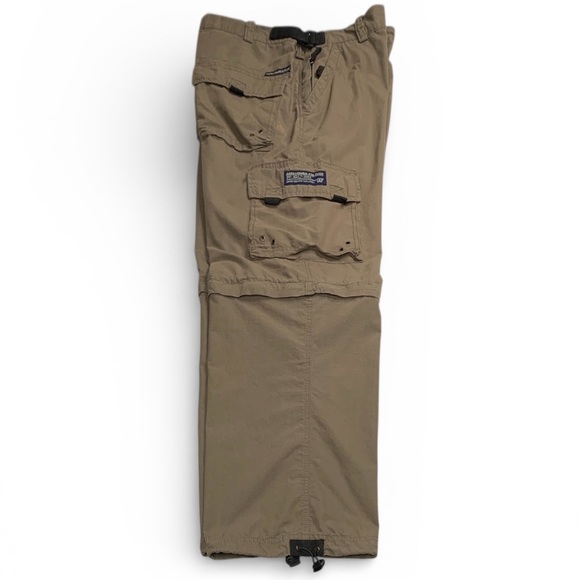 VTG Abercrombie 90s Y2K Baggy Paratroops Cargo Pants 34 Convertible Zip T-2083